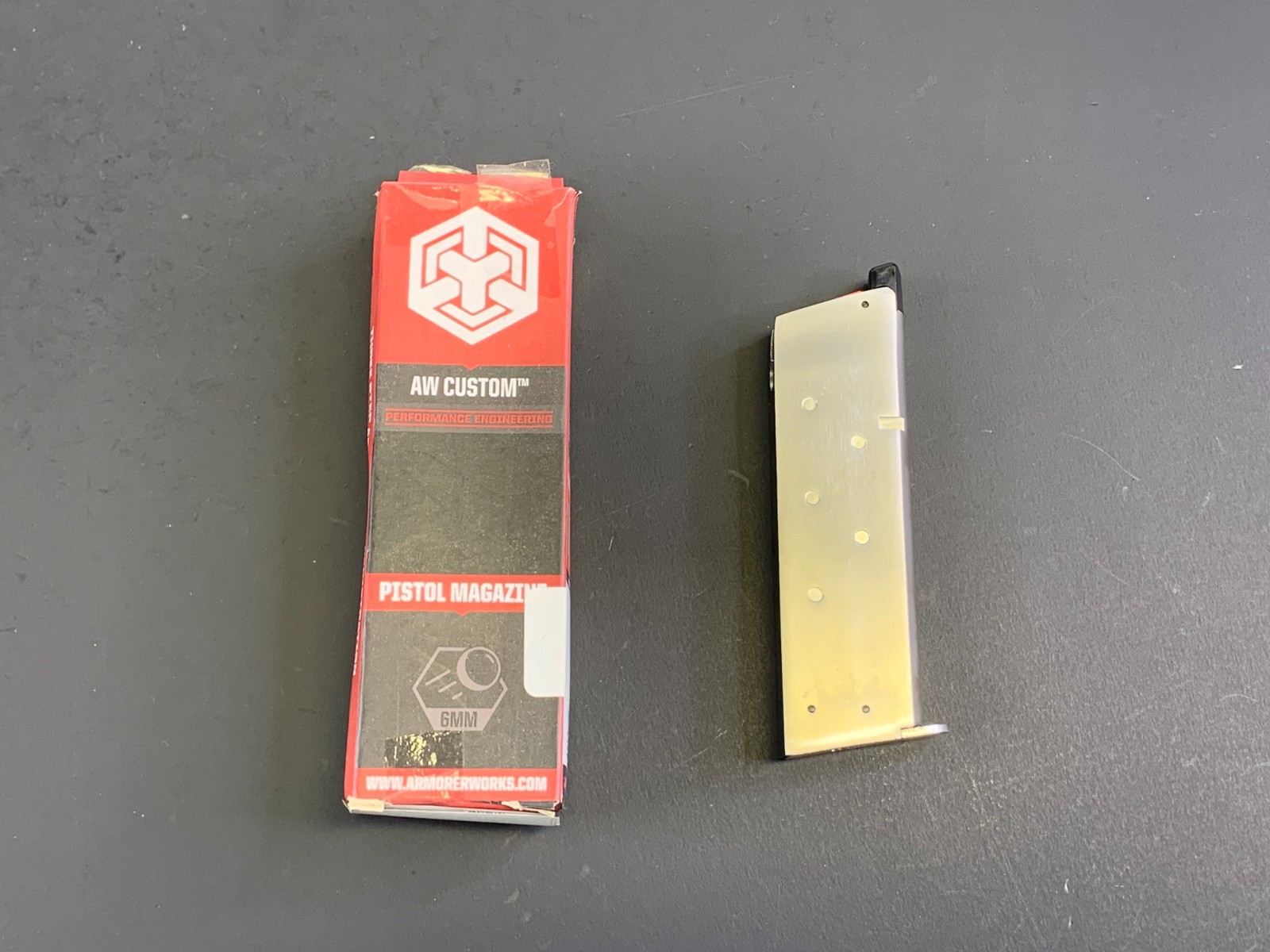 AW Custom 16rds Magazine AW 1911 Series Airsoft GBB Pistols (Silver) GREEN GAS