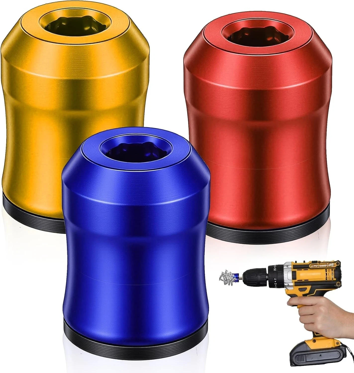 3Pcs Magnetic Screwdriver Head Ring Set for Drills Power Bits - DIY Repair Tool