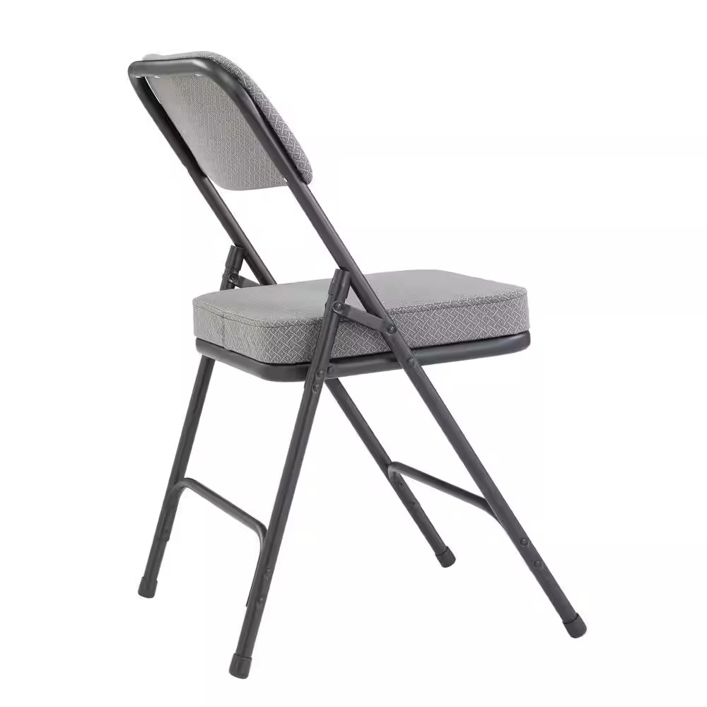 Charcoal Fabric Padded Seat Folding Chair (Set of 2)