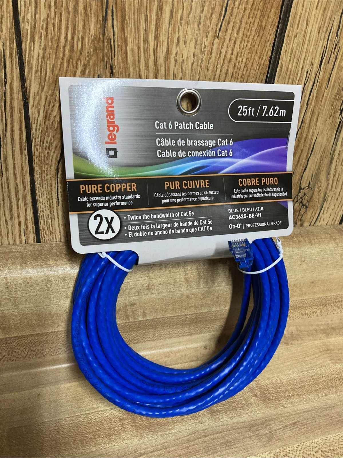 Cat 6 Patch Cable 25ft. Legrand  AC3625BEV1 10Gbps Ethernet Speed Networking New