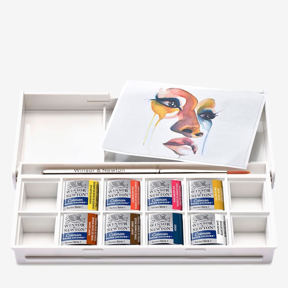 Winsor & Newton Cotman Watercolor 1 Count (Pack of 1), Red,Rose,White,Yellow