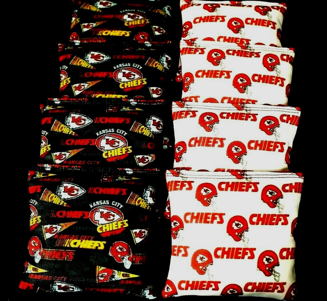 KANSAS CITY CHIEFS Cornhole Bean Bags 8 ACA Regulation Bags Top Quality Handmade