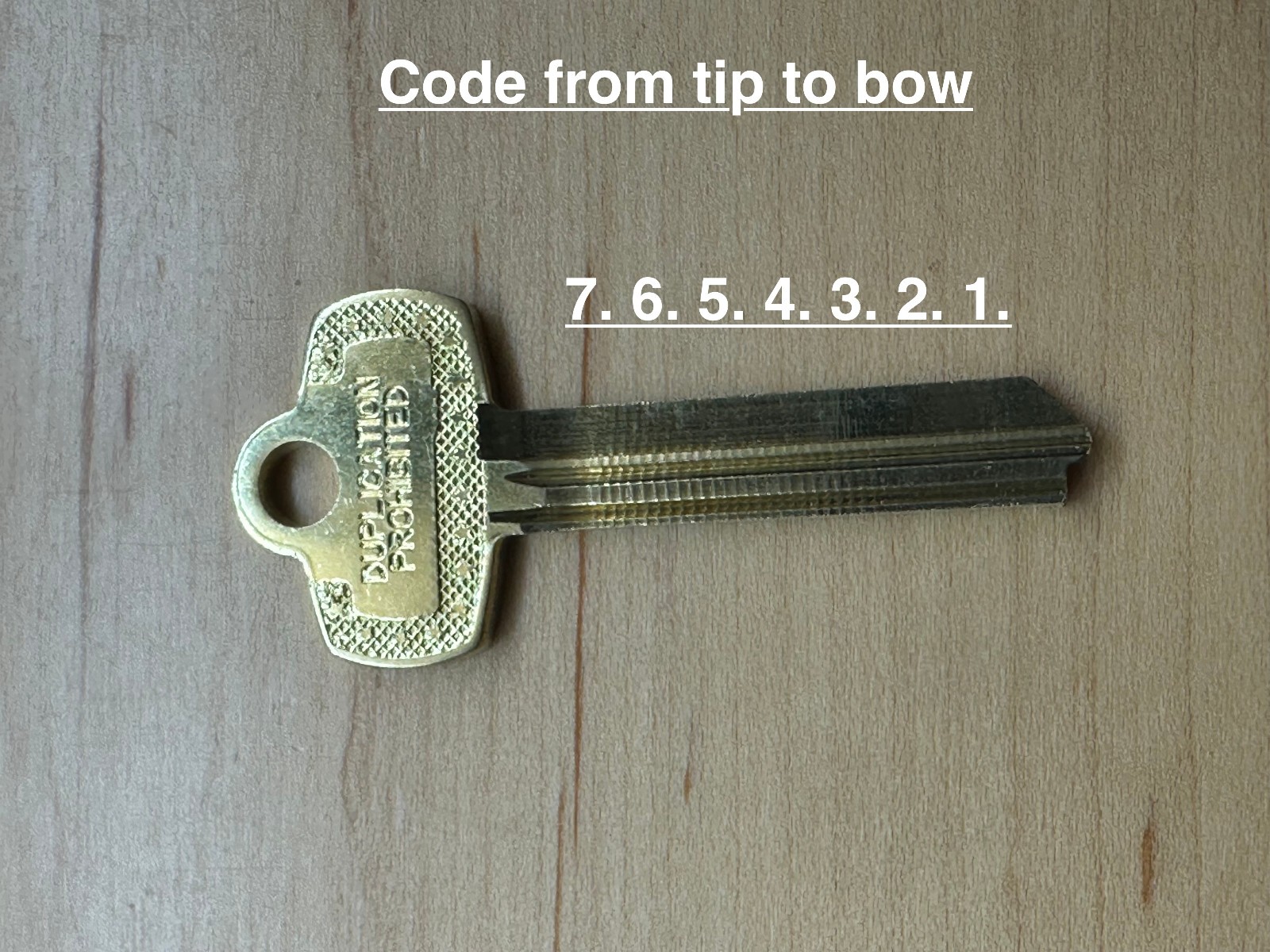 M Keyway Small Format Interchangeable Core Key cut to code A2 System M Keyway