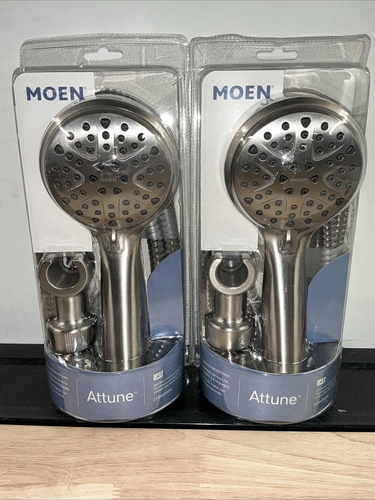 2 Pk Moen Attune 218H0SRN 6-Spray Handheld ShowerHead Spot Resist Brushed Nickel