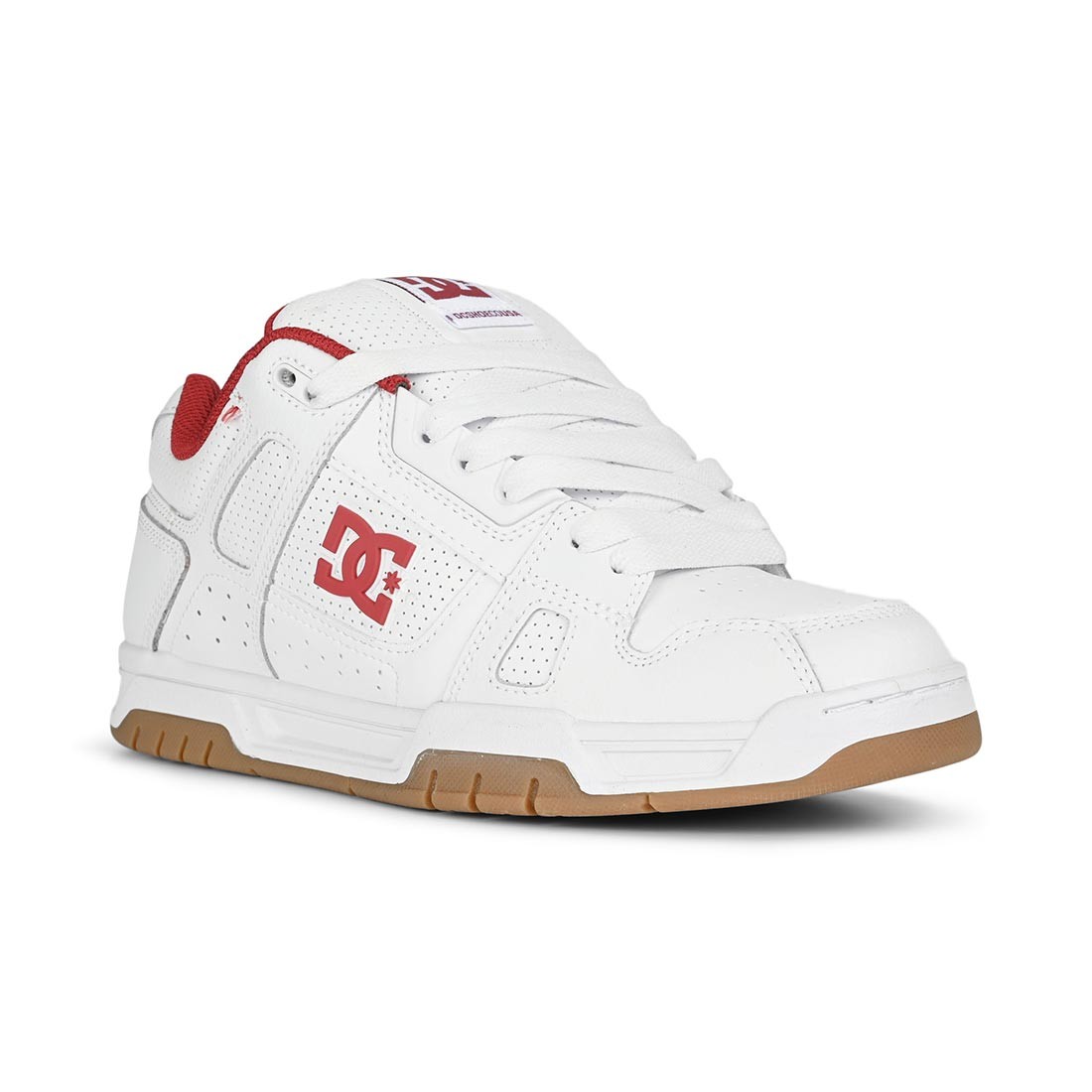 DC Stag Skate Shoes - White/Brick Red