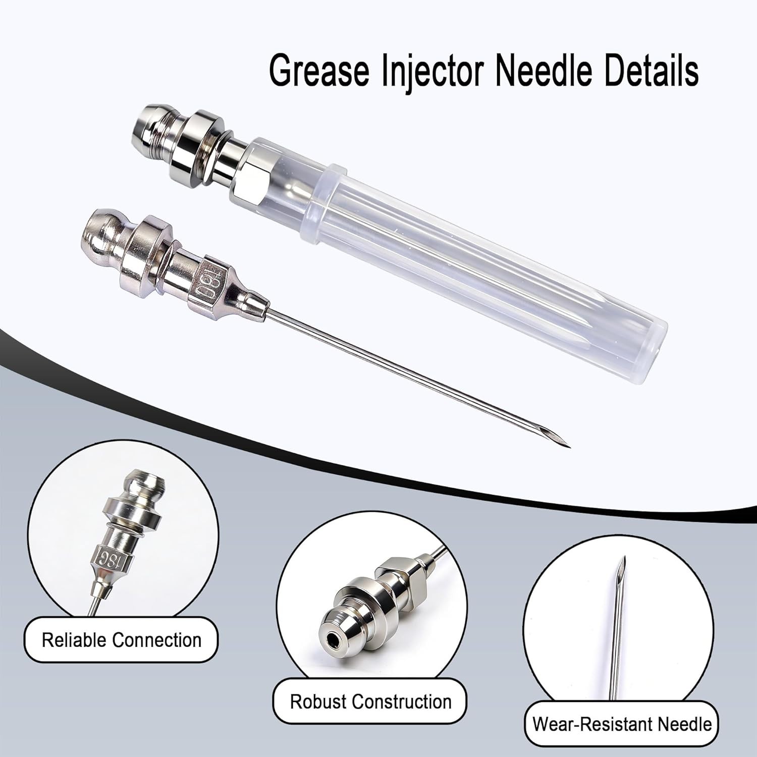Grease Gun Needle Tip Kit 7PCS Nozzles Adapters Rubber Tip Set