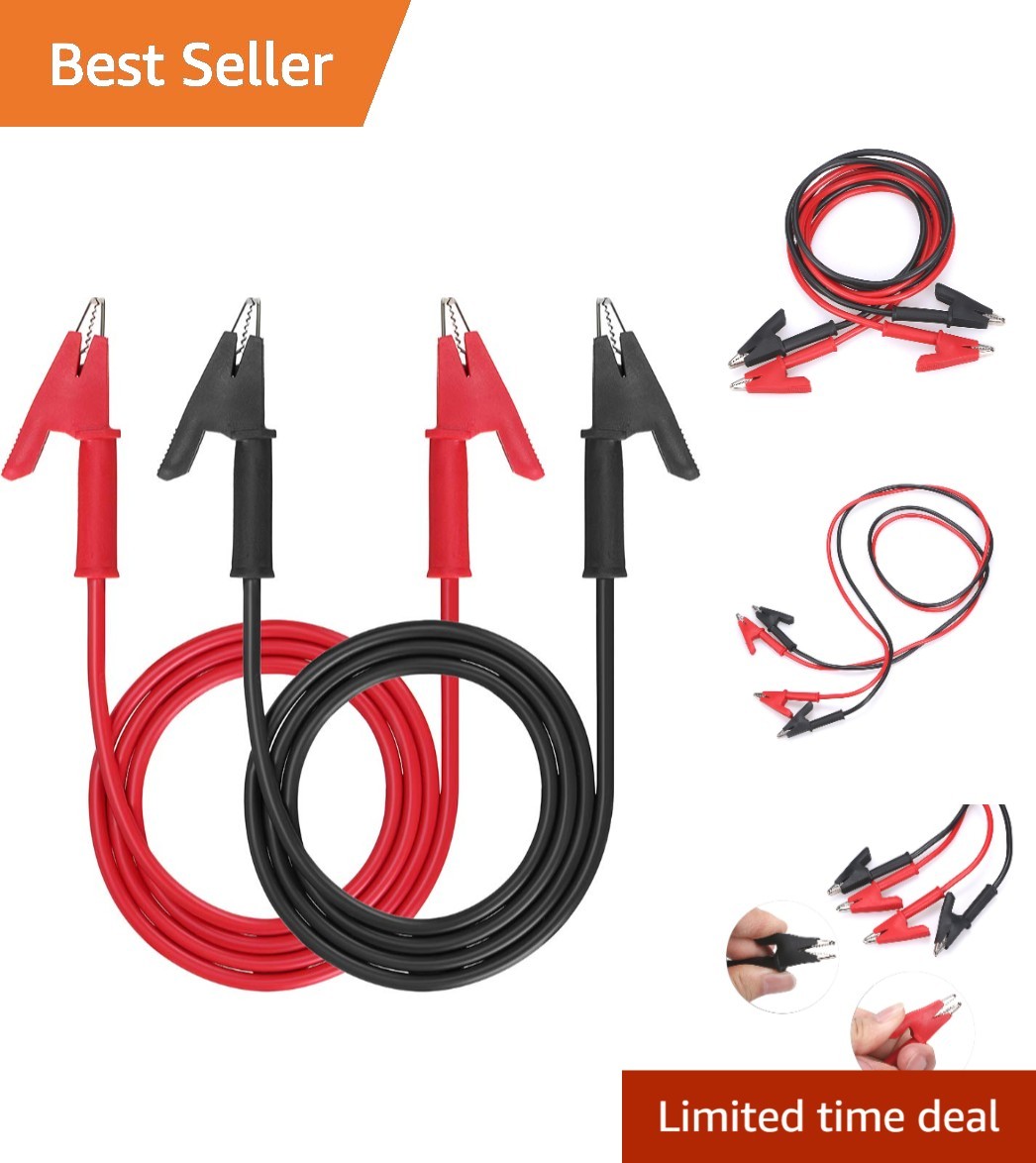 Versatile Dual Ended 3.3ft Alligator Clips - 15A Copper Lead Cables for Testing