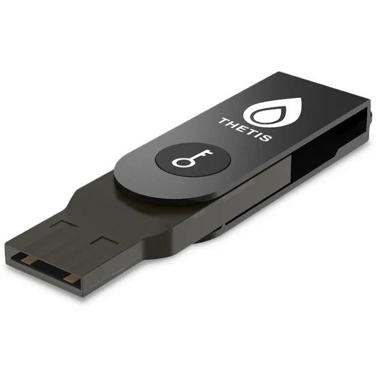 Thetis BLE FIDO2 Security Key Fob - Passkey, USB-A, NFC & Bluetooth