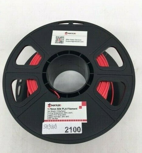 Mika 3D Printer Metallic Shiny Red 1.75mm Silk PLA Filament Bundle