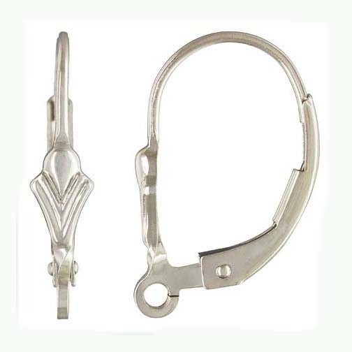 10pcs 925 Sterling Silver Fleur De Lis leverback earring wire lever back E08s