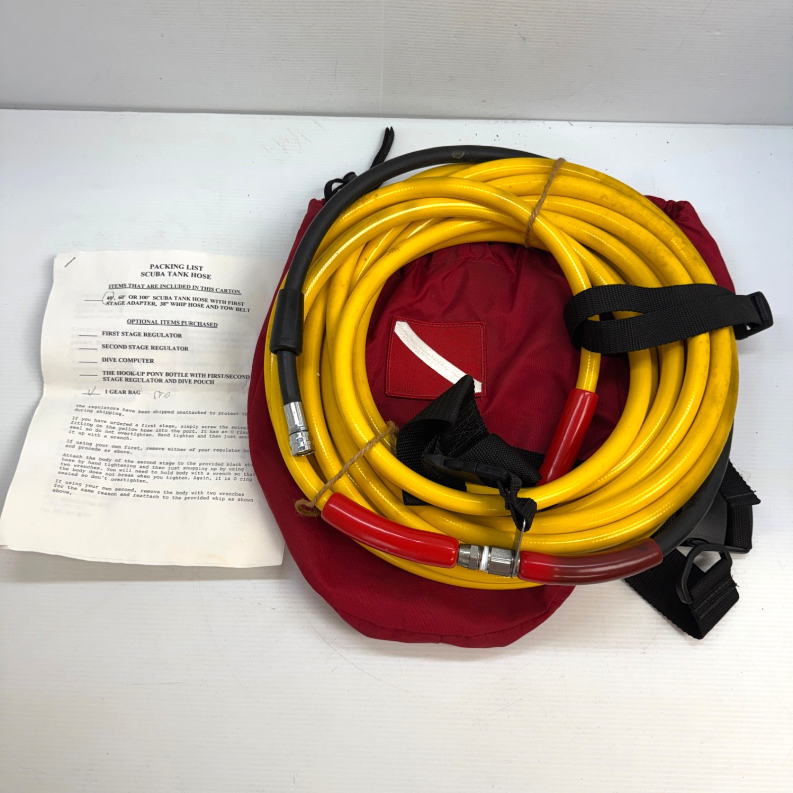 40ft Surface Supplied Hookah Diving Scuba Tank Hose System Gear Bag No Regulator