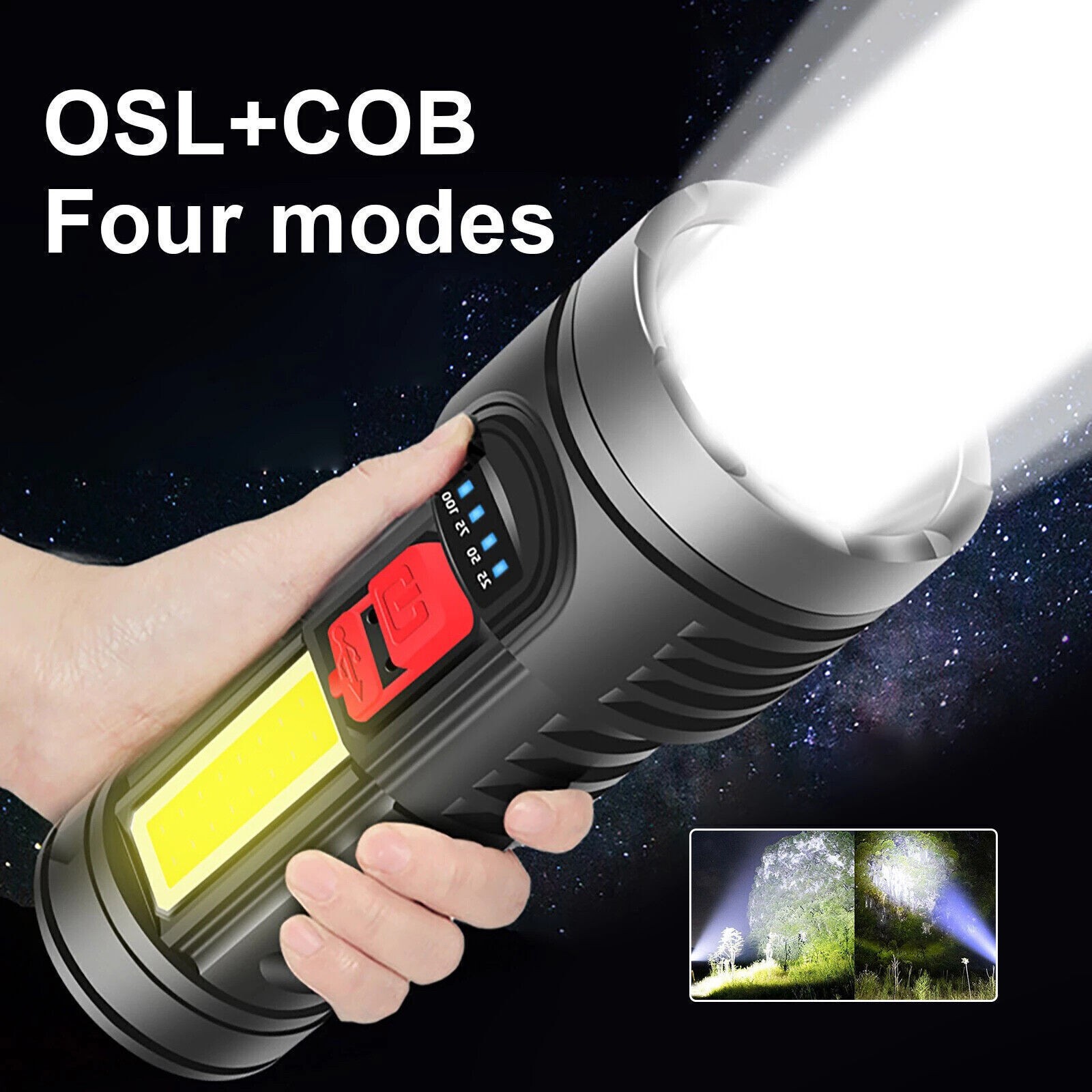 350000000 Lumen Super Bright LED Tactical Flashlight Rechargeable LED Work Torch