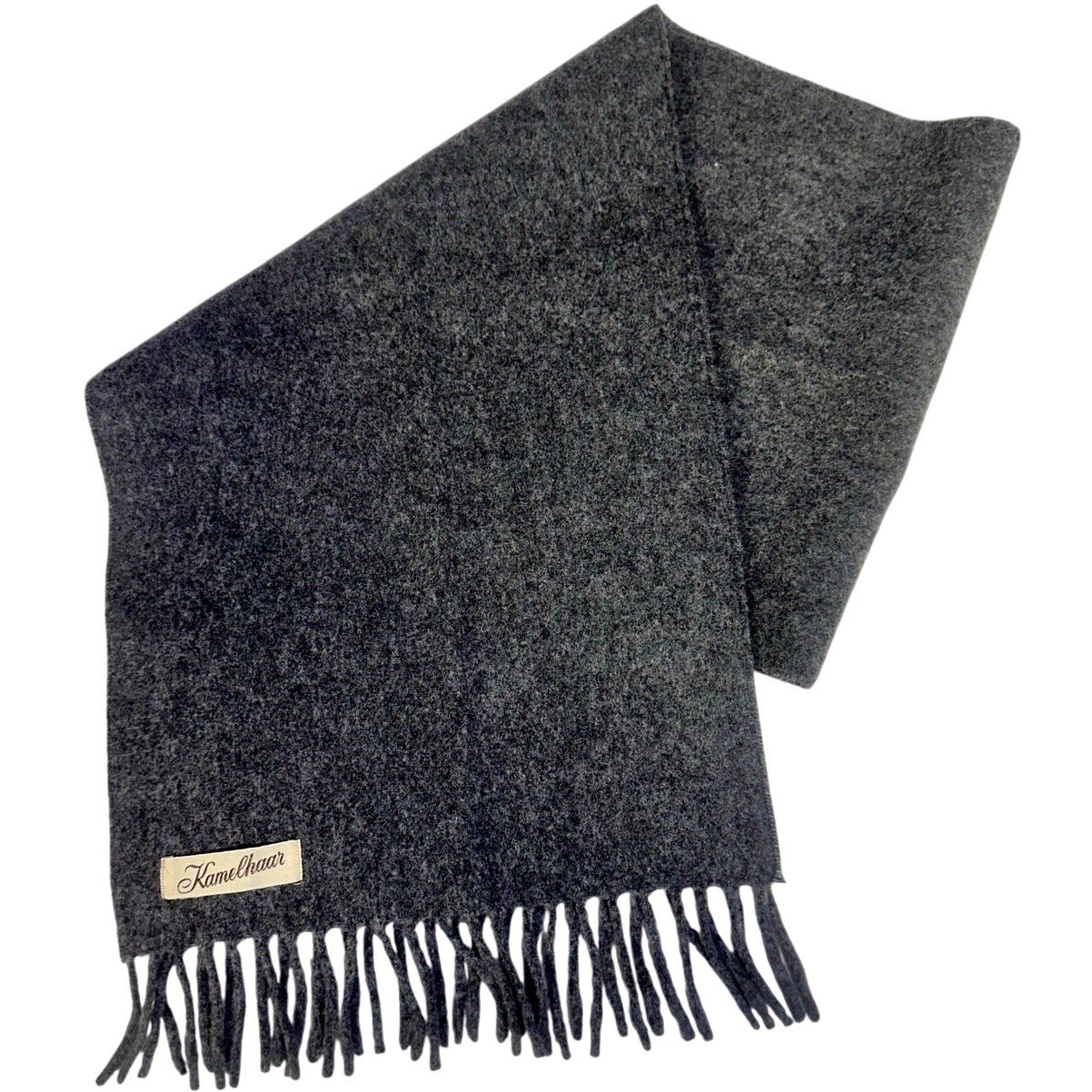Kamelhaar Vintage Soft Cozy Unisex Camel Hair Grey Scarf Fringe