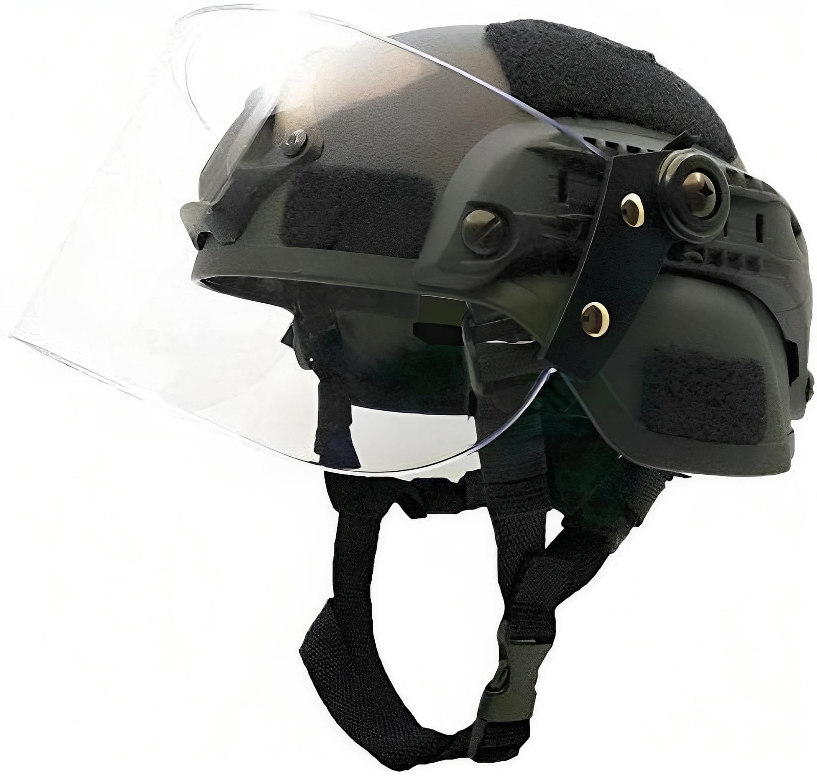 Tactical MICH 2000 Fast Helmet with Clear Riot Visor Face Shield Sliding Gogg...
