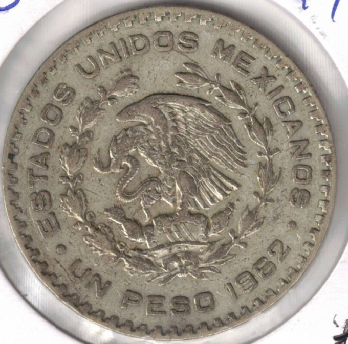 1963 Mexico A/Uncirculated Silver One Peso Coin #2