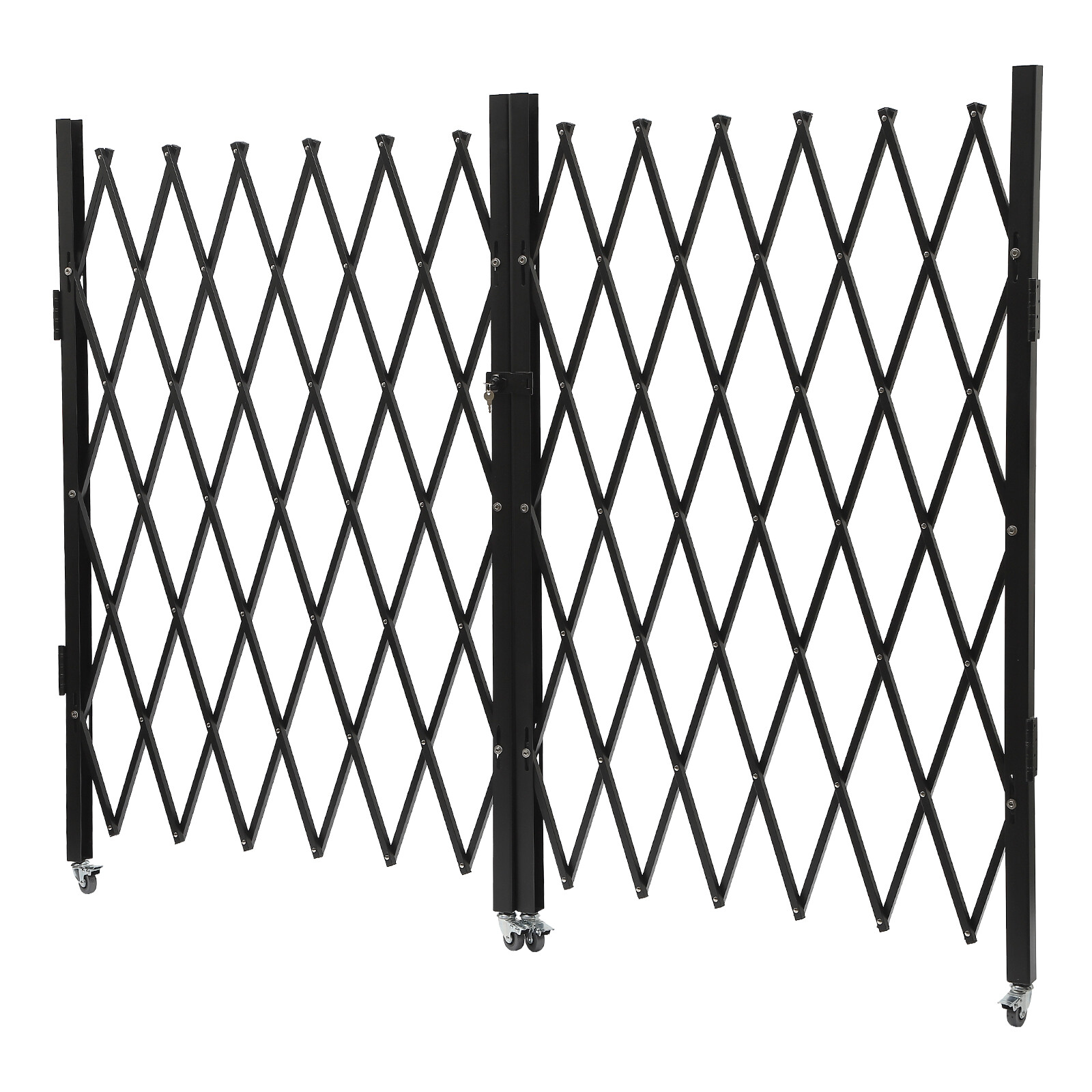 Double Folding Security Gate Folding Door Gate 5-3/4'H x 10'W Scissor Gate
