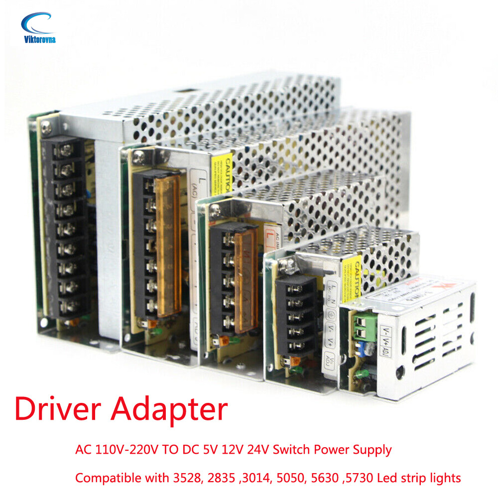 LED Strip Light AC 110V-220V TO DC 5V 12V 24V Switch Power Supply Driver Adapter