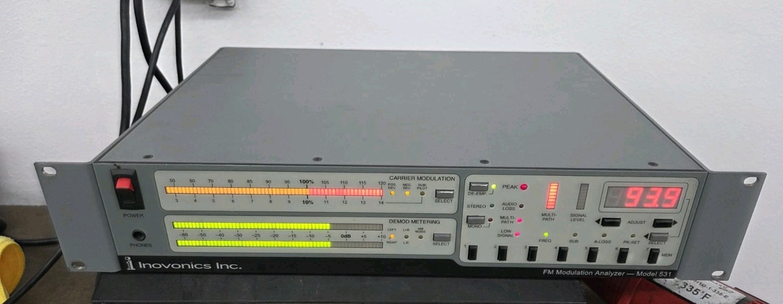Inovonics 531 FM Modulation Analyser Monitor Power Tested Only for Parts