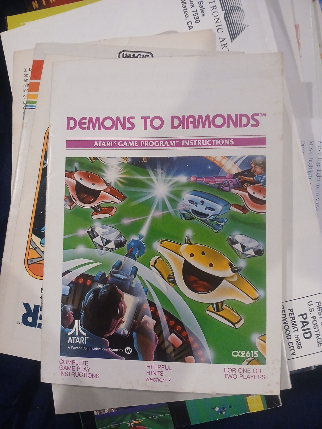 Atari 2600 manual Demons to Diamonds Manual Only Great Shape See Pics