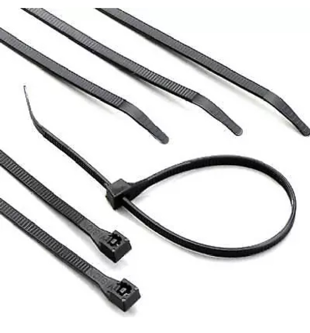 GB 46-308UVB Cable Tie, Double-Lock 75 Lbs. Locking, 6/6 Nylon, Black - pk- 100