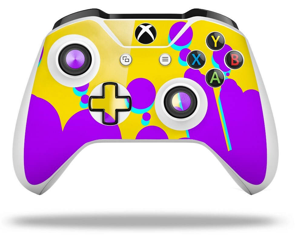 Skin for XBOX One S / X Controller Drip Purple Yellow Teal Vinyl Decal