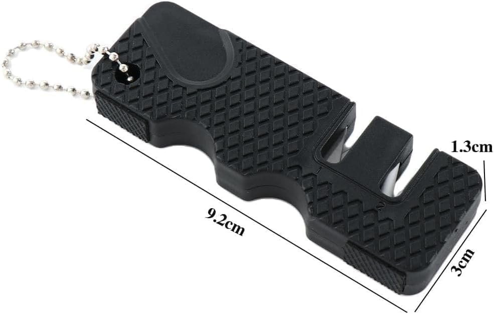 Black Pocket Knife Sharpener Handheld Keychain Sharpening Tool For Outdoor