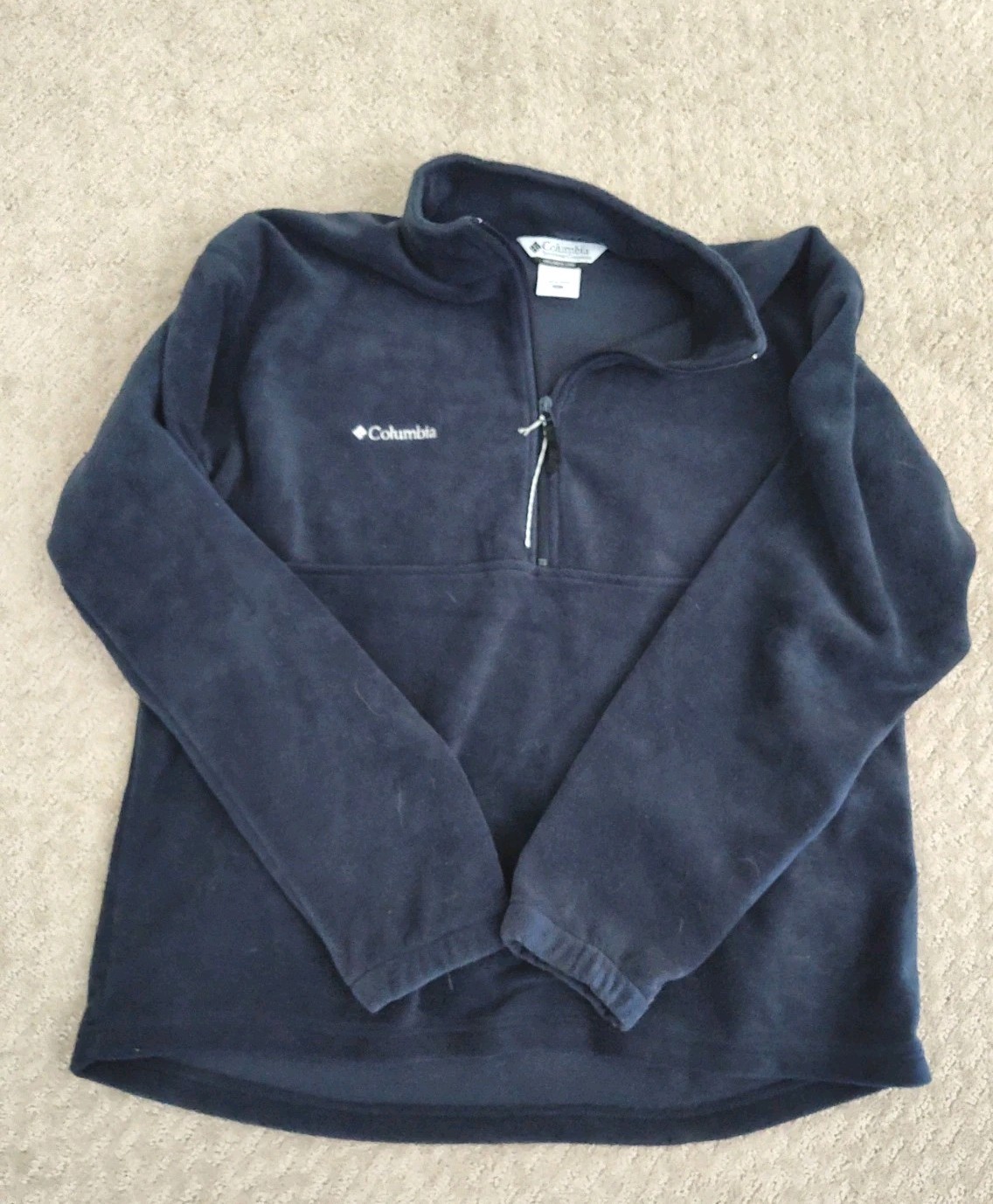 Columbia Mens Size XL Navy Long Sleeve Pullover Fleece