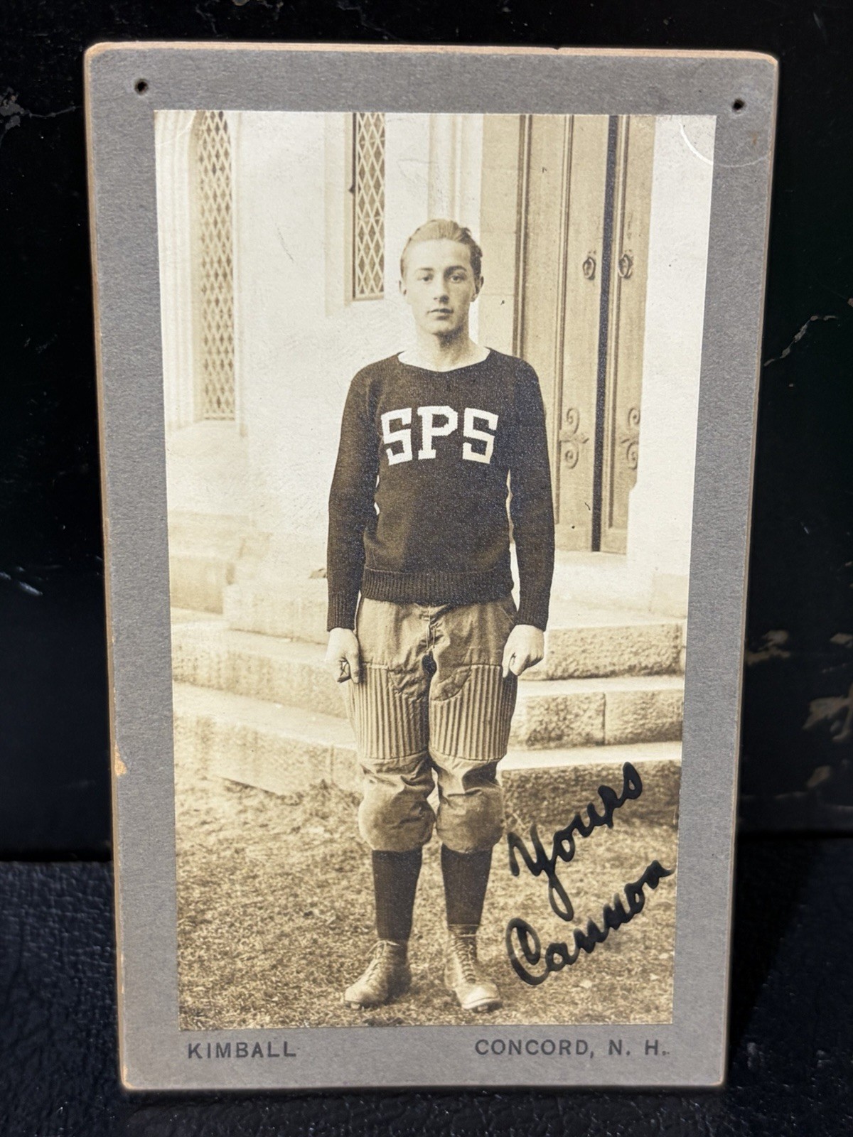 1880s Signed Kimball Studio St. Paul's School Football Cabinet Card Concord NH