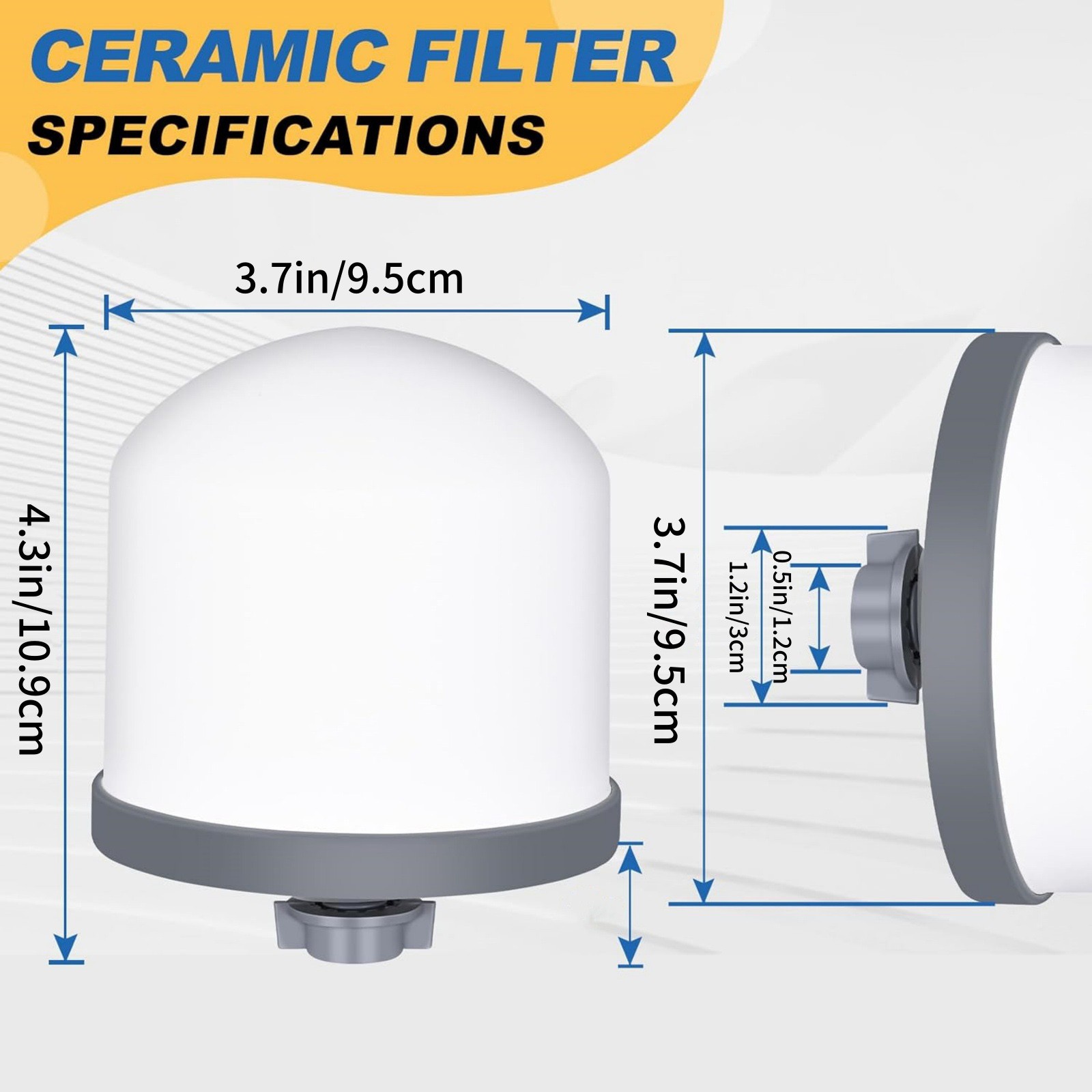 Ceramic Water Filter Cartridges 2 Pack 0.2 Micron for Gravity Fed Countertop