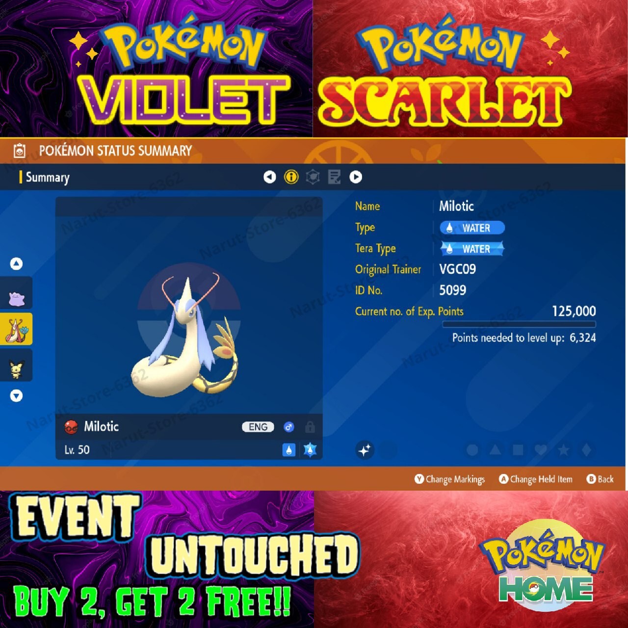 Milotic Shiny VGC09🌟 Event Untouched🔥Pokémon Scarlet & Violet