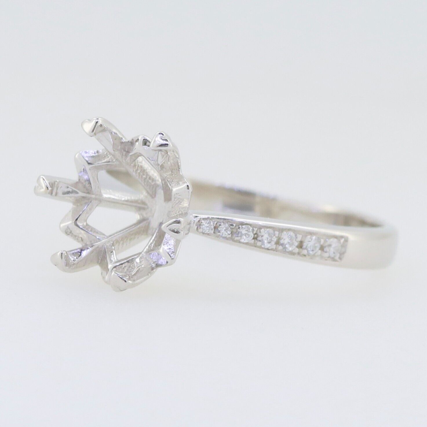 Sterling Silver Semi Mount Ring Setting Round Rd 8X8mm Engagement