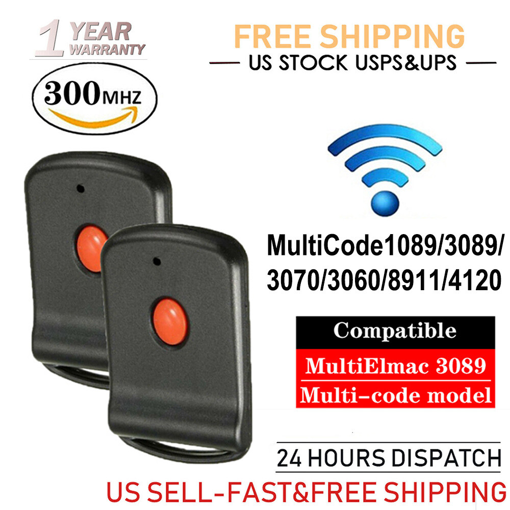 1/2x 10 Dip Switch Garage Door Opener Remote Transmitter for MultiCode 3060 3089