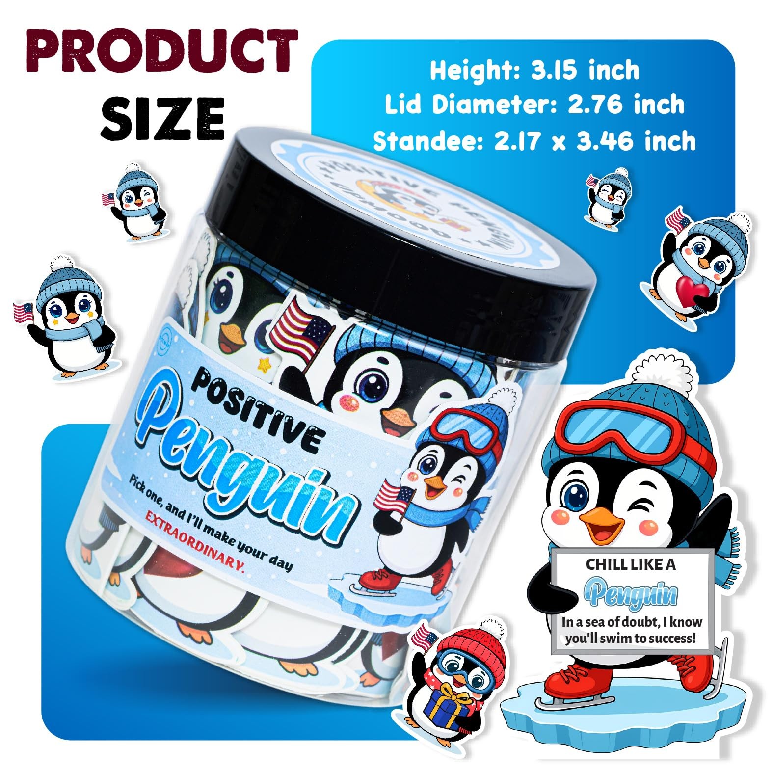 Positive Penguin Jar – 60 Daily Affirmation Cards with