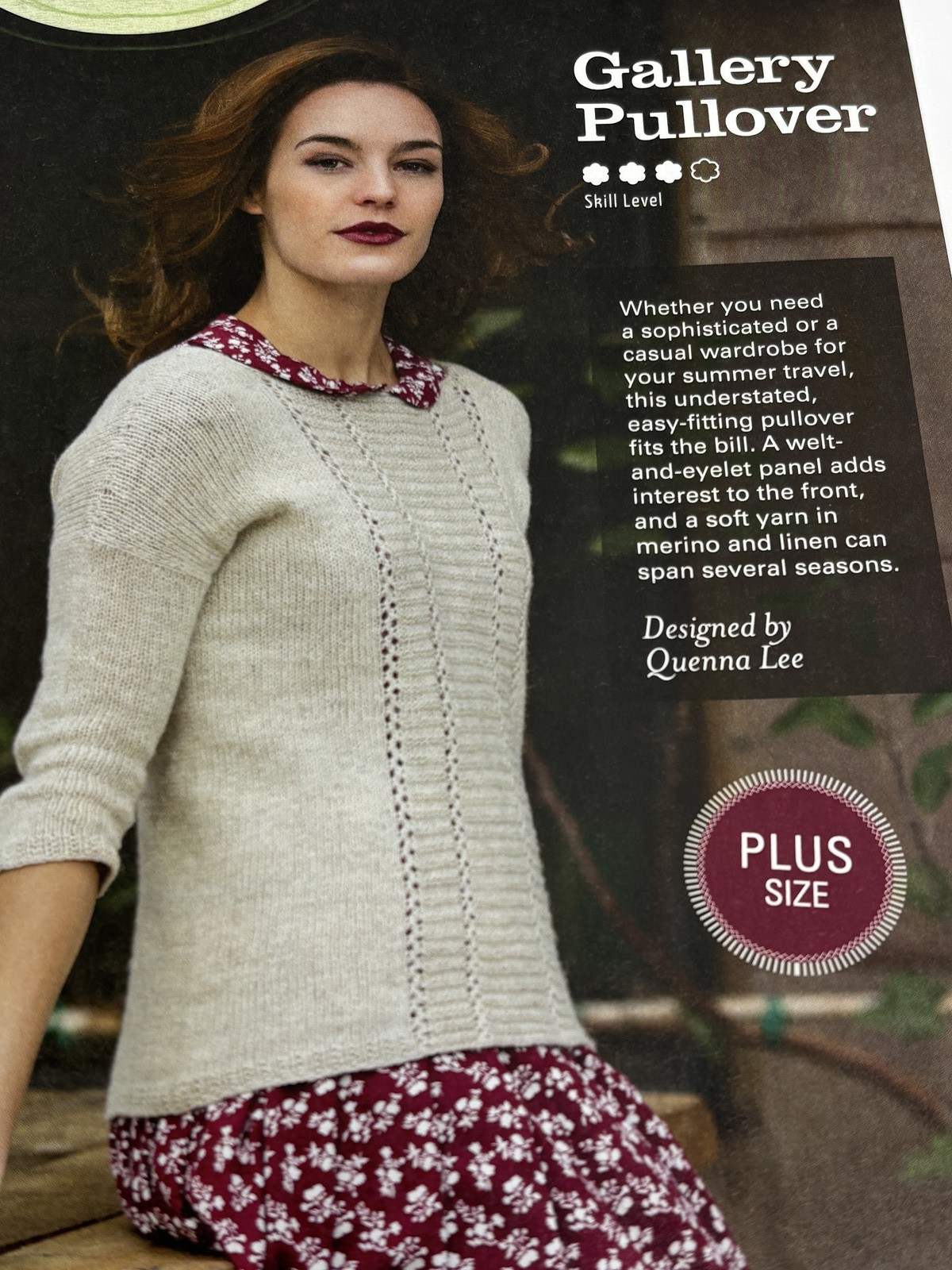 Quenna Lee Gallery Pullover Knitting Pattern Plus Size Magazine Pages