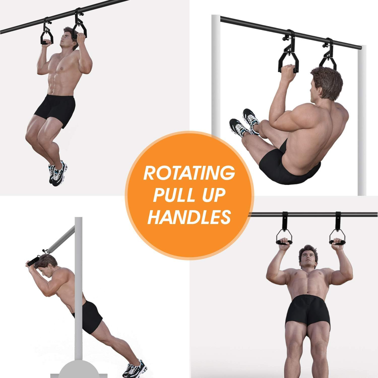 Yes4All Rotating Pull up Handles for Pull up Bar/Pull up Grips/Barbell Handles w