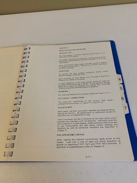 Cincinnati Milacron Technical Manual for Acraread L & LS Tape Reader