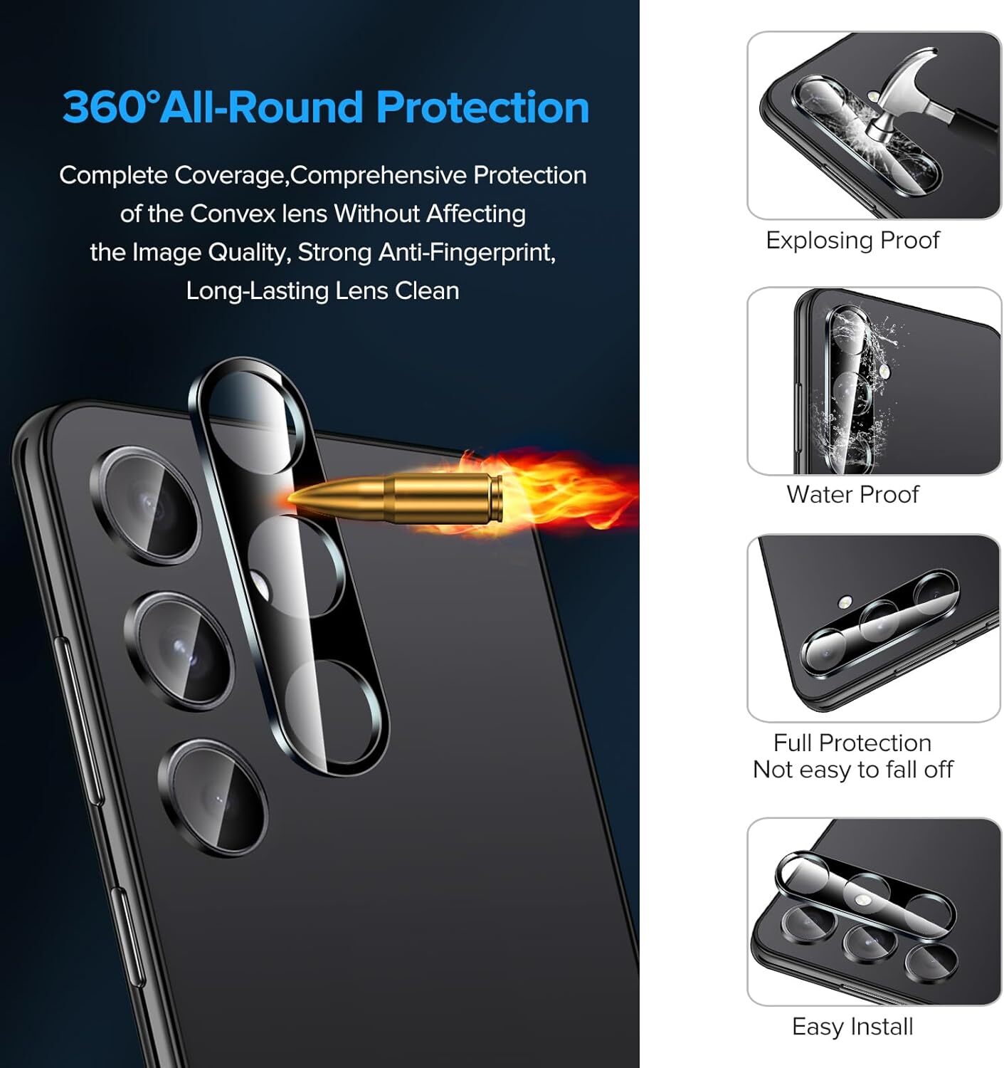 For Samsung Galaxy S24 Ultra 24 Plus Tempered Glass Screen Camera Lens Protector