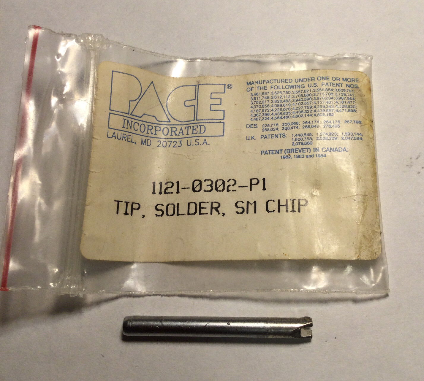 PACE SMT COMPONENT TIP .93 X .080 1121-0302-P1 NEW
