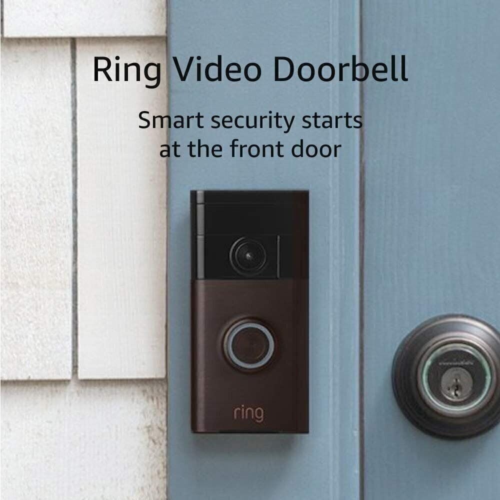 Ring Video Doorbell (1st Gen) HD video, Motion | Venetian Bronze (Open Box)