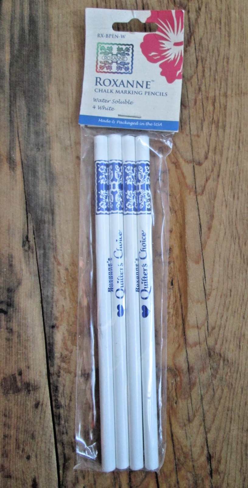 NEW ROXANNE Quilter's Choice Chalk Marking Pencils 4 White RX-BPEN-W USA Made