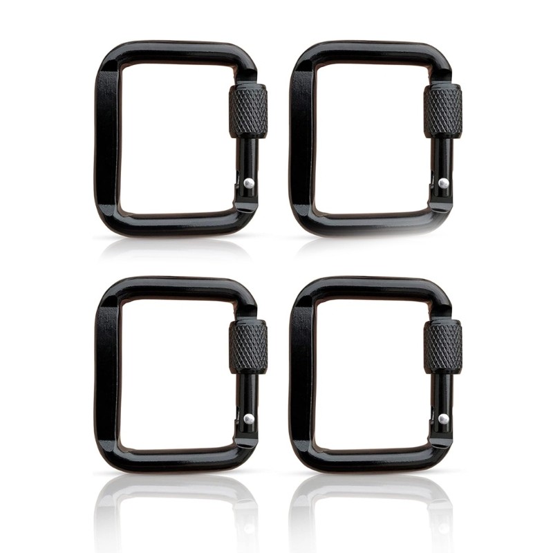 4Pcs Square Carabiners Aluminum alloys Screw Carabiner buckles keychains clip