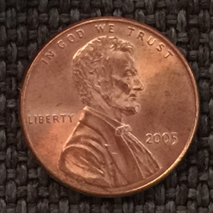 2005 P Lincoln penny, very nice, actual coin in picture, free shipping.