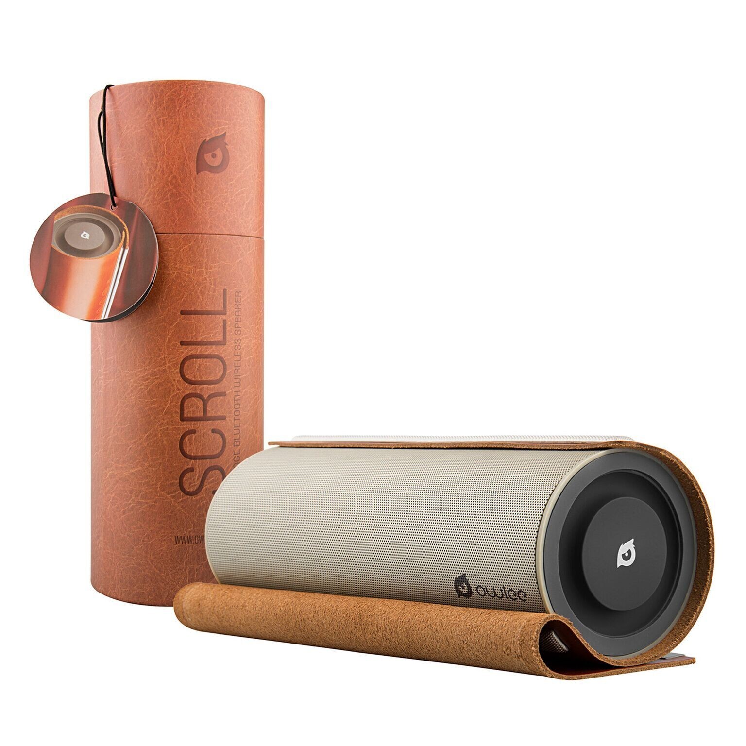 Owlee Scroll Premium Portable Bluetooth Wireless Speaker With Leather and Case