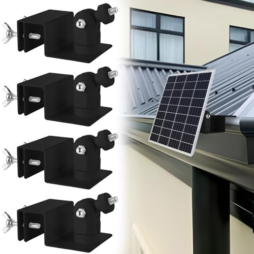4 Pack Solar Panel Gutter Mount for Ring, Arlo, Blink Solar Panels, No Black