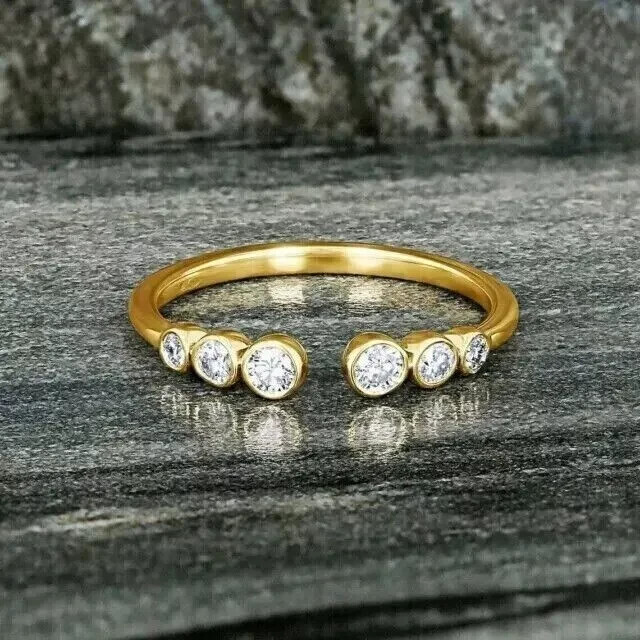 1 Ct Round Simulated Diamond Adjustable Women's Toe Ring 14k Yellow Gold Plated