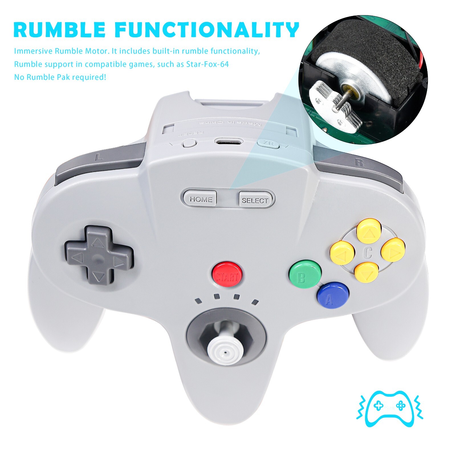 Wireless N64 Switch Online Controller for PC Windows Laptop iOS Mac Raspberry Pi