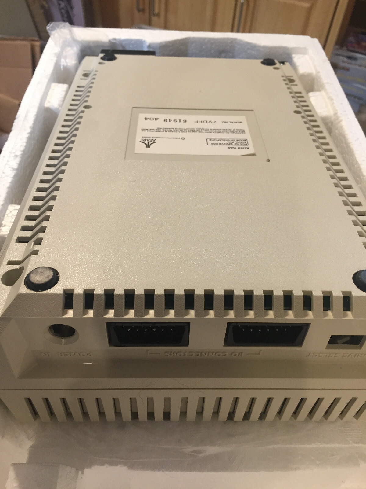 1050 Atari Disk Drive Clean NO Owners Manual, DOS 2.5 SIO Cable or Power Pack