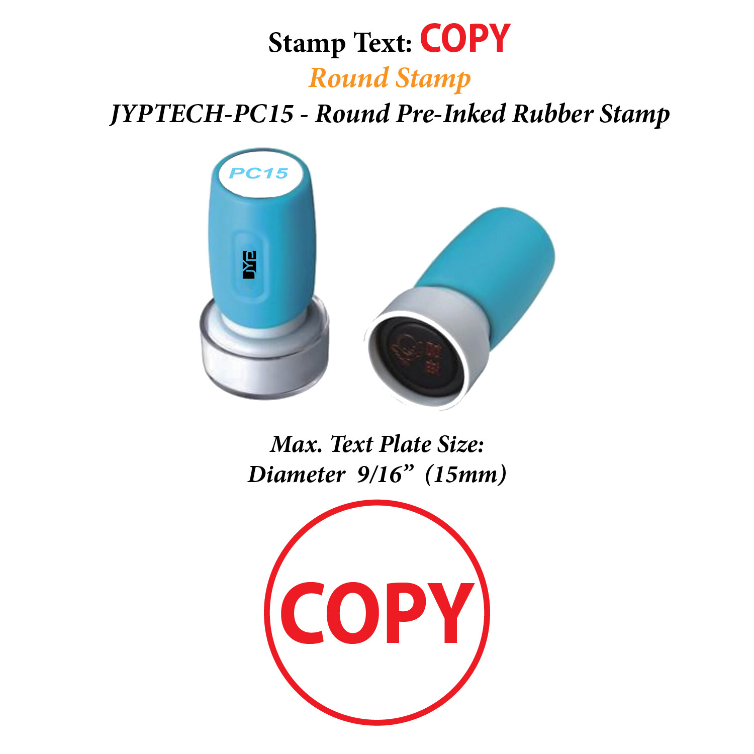 Copy w. Frame - PC15 Pre-Inked Rubber Stamp (Red Ink)