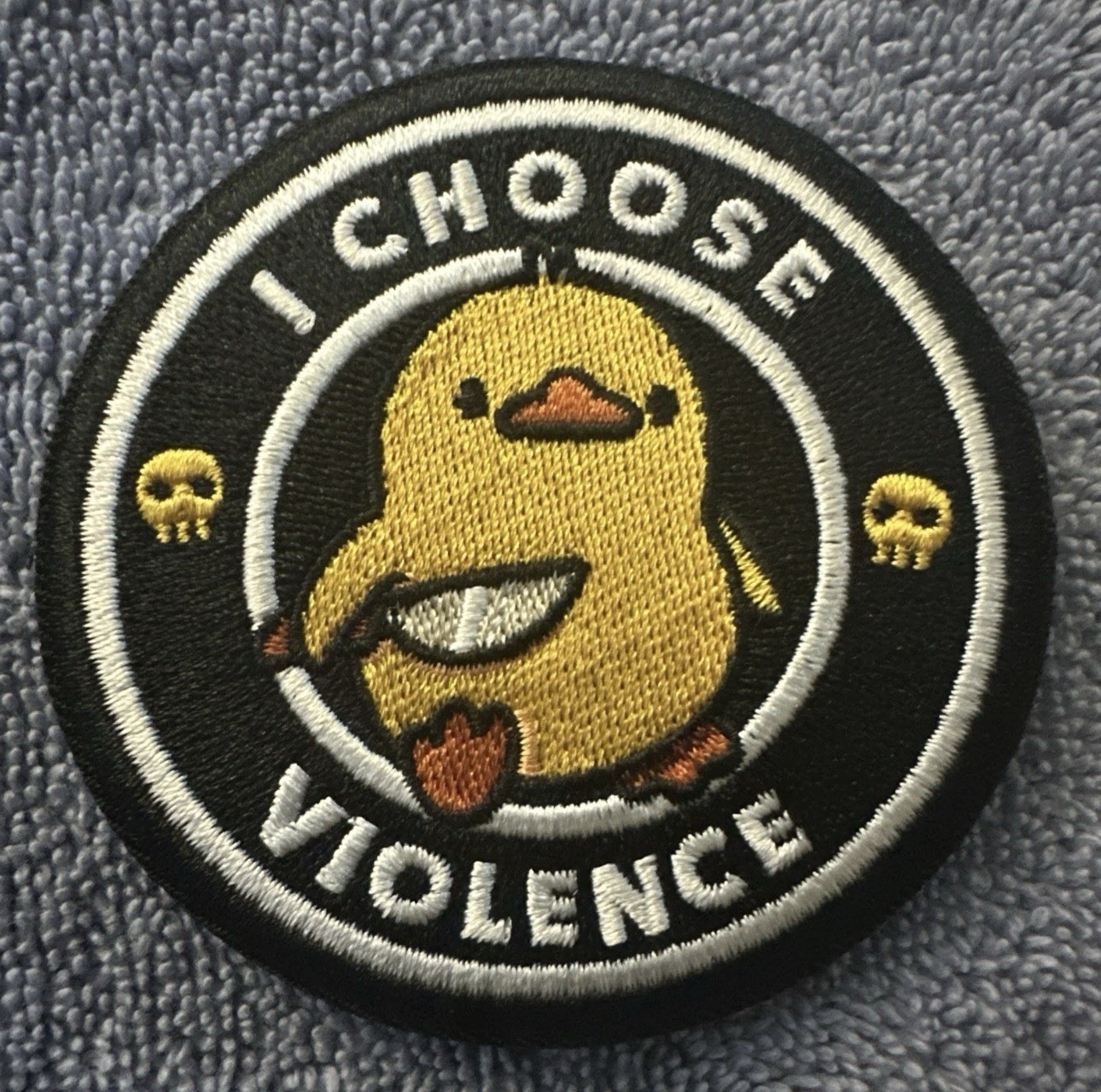 I CHOOSE VIOLENCE 2x3 Embroidered Morale Patch Hook Backing Brand New