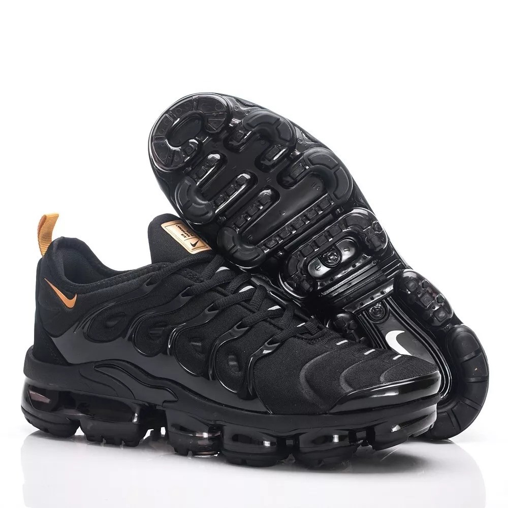 New Nike Air Vapormax Plus TN Men's Black Gold Running Shoes Size 7-13